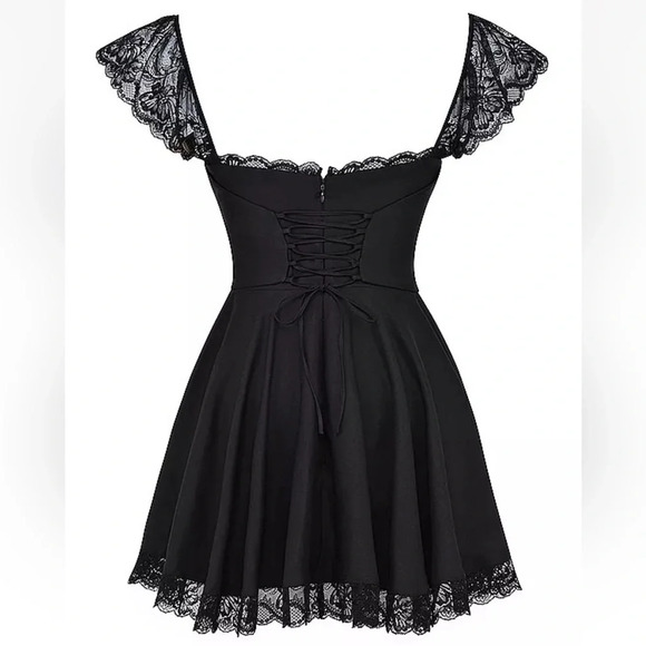 House of CB Kaia Dress Black Mini Lace NWOT - Picture 5 of 16